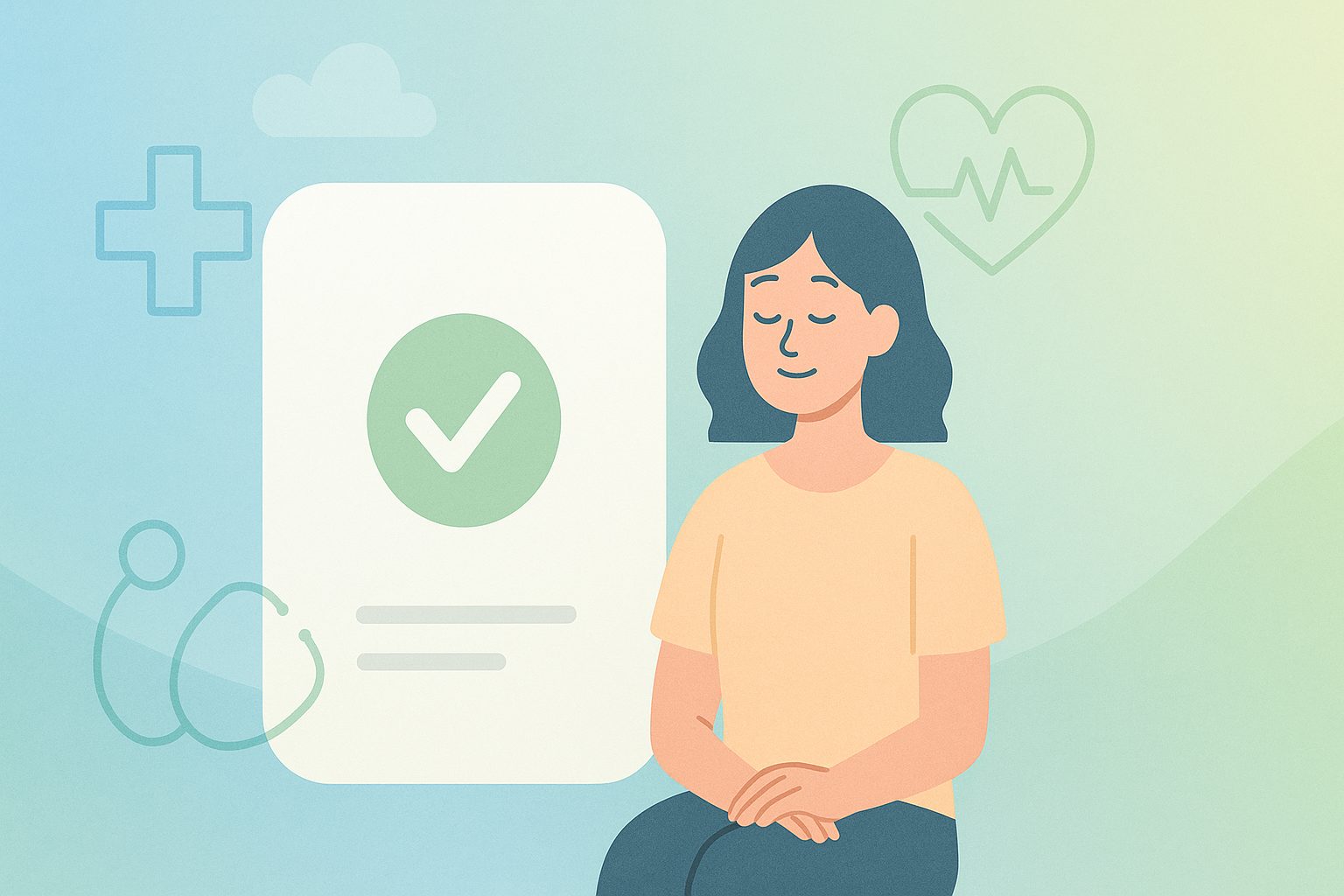 健康診断の結果を見て安心している人のイメージ