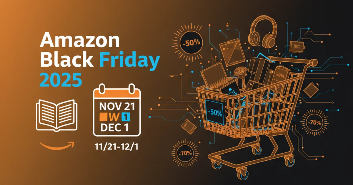 Amazonブラックフライデー2025のセール期間と注目商品カテゴリー、ポイント還元キャンペーンの事前準備方法を示すインフォグラフィック